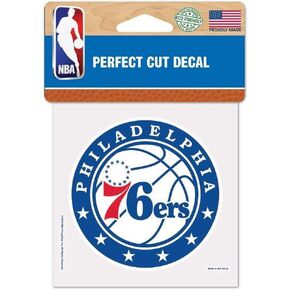 WinCraft NBA Philadelphia 76ers 4x4 Perfect Cut Color Decal, Team Colors, One Size