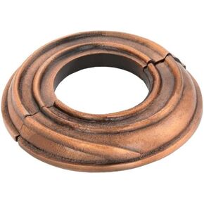 Renovators Supply Manufacturing Aluminum Escutcheon Plate 3.88" OD Escutcheon 1.5" IPS Lacquered Antique Copper Oil Rubbed Finish Radiator Flange
