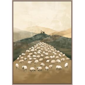 Jesus Wall Art Christian Scripture Wall Decor Jesus Leaves the 99 Sheep Bible Verse Poster Paintings for Bedroom Religious Canvas Art Wall Pictures for Living Room Boho Prints 16x24 Inch Unframed