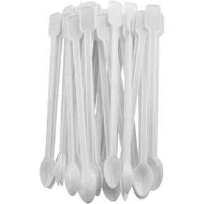 200PCS Mini Plastic Coffee Blender Spoon Disposable Plastic Coffee Spoon Tea Spoon Coffee Stirring Rod Plastic Spoon Coffee Soup SpoonMini Tea Stirrer