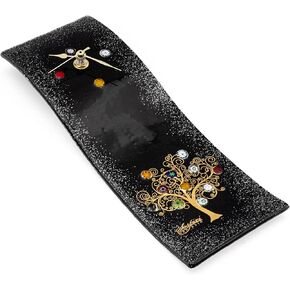 Sospiri Venezia Wall Clock Murano Glass Silent Mechanism Decorated with Murrines and Gold Leaf Gift Handmade Made in Italy (10x30)