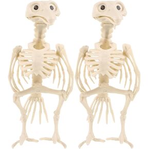 2pcs Halloween Skeleton Crow Decorations Realistic Crow Skeleton Model Props for Haunted House Scene Layout Creepy Halloween Skeleton Animals Decor
