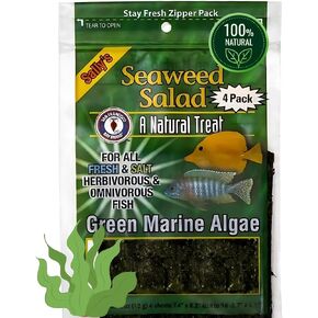 San Francisco Bay Brand Green Seaweed Salad Dried Marine Algae Bulk (0.91 Ounce 40 Mini Sheets) Aquarium Fish Food for Saltwater Marine & Freshwater | Seaweed for All Algae Eater Grazers