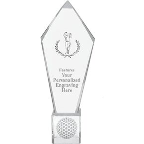 Crown Awards Crystal Golf Trophies, 11" Male Golf Trophy for Golf Tournament Prime