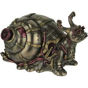 Veronese Design Highly Detailed Steampunk Land Snail Trinket Box