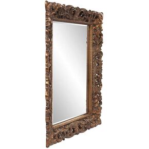 Howard Elliott Barcelona Hanging Rectangular Framed Wall Mirror, Antique Gold Resin, Traditional Designer Mirror for Home, Living Room or Bedroom, 23 x 35 Inch