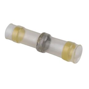NTE Electronics 76-HISBC12 Tin Terminal Heat Shrink Insulated Butt Connector with Internal Fluxed Solder Ring, 12-10 AWG Wire Size, 1KV, Yellow