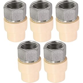 Midline Valve CSDQG012-OM-5 Female x CPVC Adapter Transition Pipe Fitting Durable Over Molded One-Piece Design 1/2 in. Brass (5 Pack)