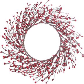 15 Inches Red Berry Wreath,Artificial Christmas Wreath Winter Wreaths for Front Door Valentine’s Day Wreath for Home Door Wall Decor