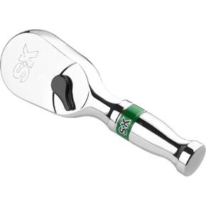 SK 3/8" Drive Stubby Ratchet Handle, Pear Head, 90-Tooth Ratchet, Alloy Steel, with Contoured Handle