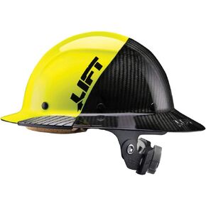 LIFT Safety DAX Fifty 50 Carbon Fiber Full Brim Hardhat (Yellow)