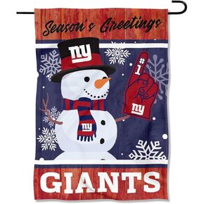New York Giants Holiday Winter Snow Garden Flag Double Sided Banner
