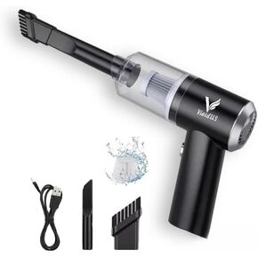 VIVIDUS Cordless Handheld Vacuum Cleaner, High Power Suction 6000PA with Flash Light Rechargeable Mini Portable Wireless Vacuum for Home, Office and Car Cleaning, Black