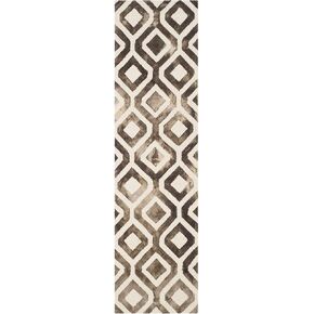 SAFAVIEH Dip Dye Collection 2'3" x 8' Ivory / Chocolate DDY679L Handmade Moroccan Watercolor Premium Wool Runner Rug