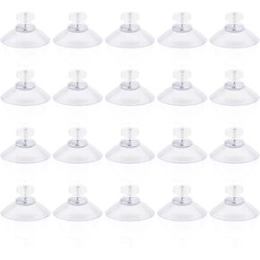 20pcs Plastic Suction Cups Without Hooks, Small Glass Sucker Pads Mini Threaded Suction Cup with Nuts Strong Adhesion Holder for Aquarium Window Fish Tank Mirror Wall Kitchen Bathroom Shower