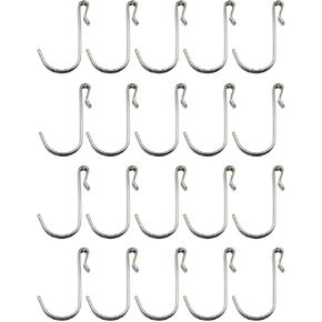 20PCS Stainless Steel Silver Hanging Sink Grid Hook Wire Rack Hook Clip-on Hook for Kitchen,Bedroom,Office,Wire Shelf