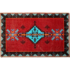 Carstens, Inc. Red Southwestern Small Area Rug Doormat 24" x 36"
