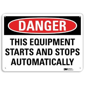 SmartSign “Danger - This Equipment Starts and Stops Automatically" Sign | 10" x 14" 3M Reflective Aluminum