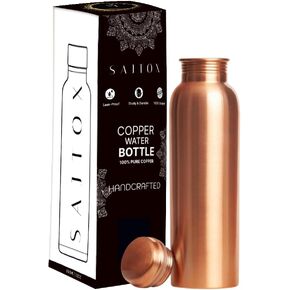 Pure Copper Water Bottle - Indian Handmade Copper Bottle for Drinking Water at Travel, Hiking, Gym, Office, Outdoor - 32 OZ / 950 ml