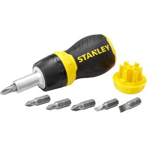 STANLEY Multi Screwdriver, Stubby Ratcheting, Including 6 Interchangeable Bits (66-358) in Kuwait