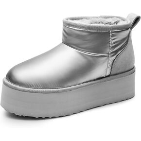 DREAM PAIRS Classic Platform Snow Boots for Women Genuine Suede Leather, Ankle Boots Winter Boots with Memory Foam Insole Lightweight Anti-Slip Outsole for Outdoor Indoor