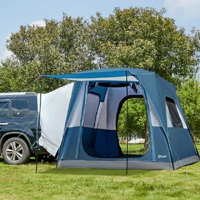 Portal 2-in-1 5 Person SUV Tent with Porch for Camping, Spacious Car Trunk Tent with 2 Doors for Travel Camp Outdoor Tailgate, Water Resistant and Windproof