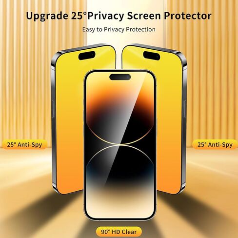 Compatible with iPhone 14 Pro Max Privacy Screen Protector Mirror Effect Anti-Spy anti Blue light eye protection 2 Pack Gradient Colorful espejo (Pink 6.7 inch) in Saudi Arabia