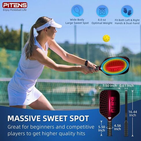 Pickleball Paddles Set of 2,Carbon Fiber and Graphite Face,Non-Slip Grip,USAPA Approved Pro Pickleball Set with 4 Pickleball Balls Outdoor Indoor,Pickleball Net Bag | Pickle Ball Racket for Women Men in Saudi Arabia