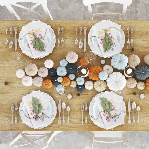 100 Packs Thanksgiving Napkins Thankful Grateful Blessed Decoration Napkins Fall Cocktail Beverage Hand Paper Towels for Thanksgiving Party Supplies Tableware Decor,16 x 13 Inches in Kuwait