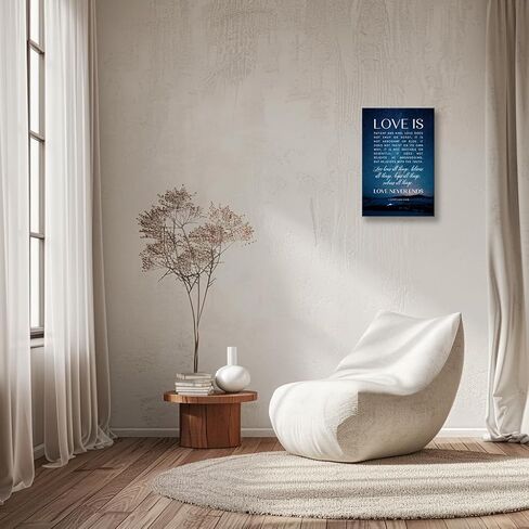 Wallpicss 1 كورينثيان 13 4-8 الحب هو المريض جدار الفن قماش مؤطرة اقتباسات دينية ملصق ESV آيات الكتاب المقدس جدار ديكور الكتاب المقدس صور للغرفة 12x18 بوصة in Saudi Arabia