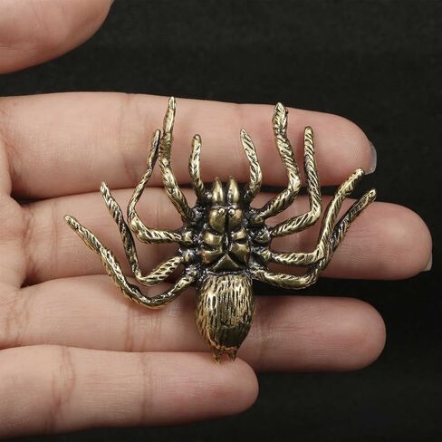 3Pcs Brass Spider & Beetle Statue, Solid Metal Animal Figurine Ornament, Small Spider & Beetle Sculpture for Home Office Garden Desktop Decor (Statue-03) in Saudi Arabia