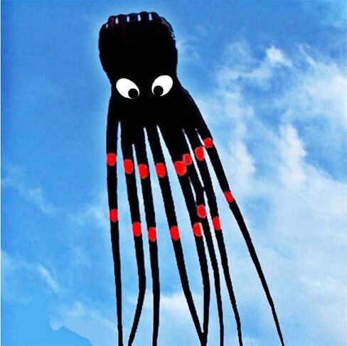 طائرة ورقية عملاقة ثلاثية الأبعاد بحجم 24 قدمًا كبيرة جدًا لوحش البحر كابتن الأخطبوط مع مقبض وخيط، طائرة ورقية ضخمة للبالغين والأطفال والأولاد والبنات وأنشطة الألعاب العائلية لرحلات الشاطئ والمتنزه في الهواء الطلق in Kuwait