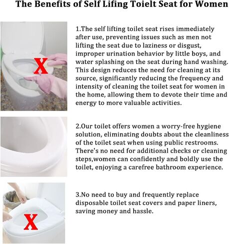 Self lifting toilet seat, non electric,no cleaning required,auto lifting toilet seat cover, self raising,suitable for elongated or oval toilet in Saudi Arabia