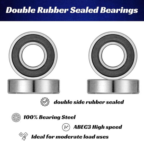 20 حزمة من محامل الكرات R6-2RS، 3/8"x5/8"x9/32" محامل كروية صغيرة محكمة الغلق من المطاط المزدوج مشحمة مسبقًا وABEC3 in Kuwait