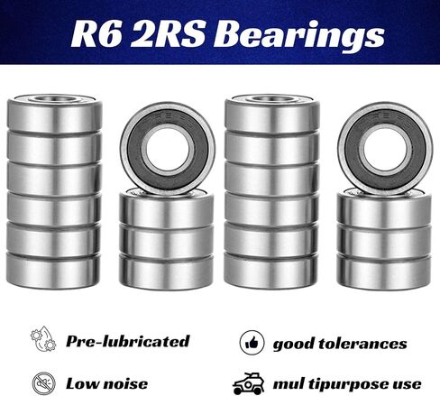 20 حزمة من محامل الكرات R6-2RS، 3/8"x5/8"x9/32" محامل كروية صغيرة محكمة الغلق من المطاط المزدوج مشحمة مسبقًا وABEC3 in Kuwait