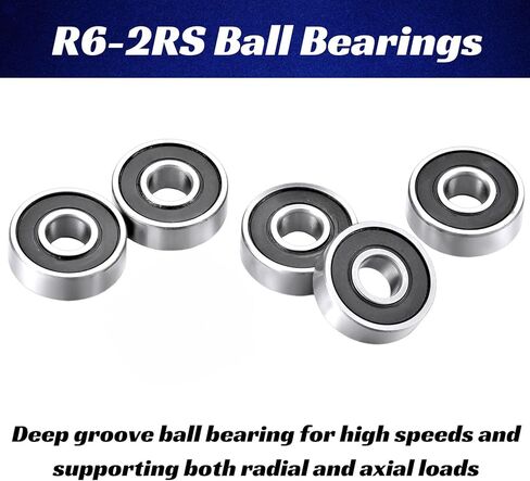 20 حزمة من محامل الكرات R6-2RS، 3/8"x5/8"x9/32" محامل كروية صغيرة محكمة الغلق من المطاط المزدوج مشحمة مسبقًا وABEC3 in Kuwait