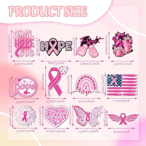 Sintuff 36 Pieces Breast Cancer Awareness Decorations Wooden Pink Ribbon Ornaments for Tree Pink Ribbon Party Hanging Decoration Wooden Pink Ribbon Decorations for Tree Breast Cancer Awareness Month in Saudi Arabia