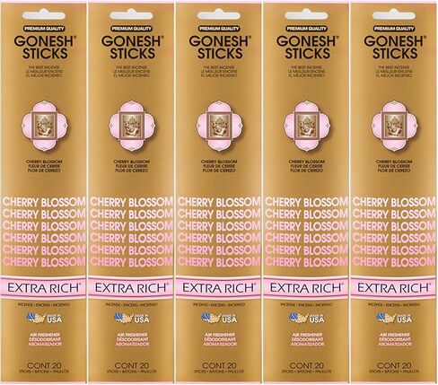 مجموعة أعواد البخور جونيش الغنية للغاية - زهر الكرز 5 عبوات (إجمالي 100) in Kuwait