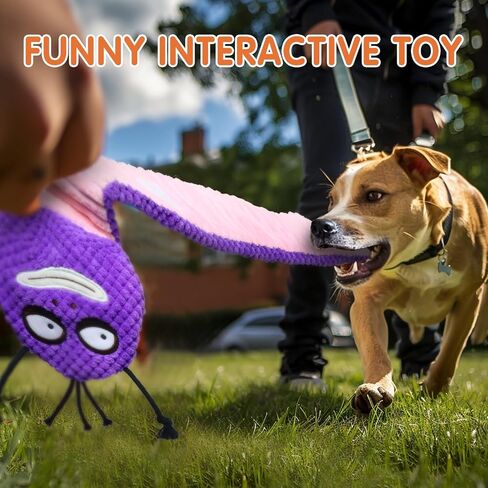 rabbit Squeaky Dog Toys - rabbit Interactive Dog Toy with Crinkle and Squeaky, Bunny Dog Plush Toys, Enrichment for Small and Medium Breed Puppies or Dogs, Cute and Plush (Blue) in Saudi Arabia