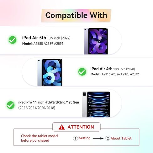 حافظة لجهاز iPad Air الجيل الخامس لجهاز iPad Pro 11 بوصة، حافظة الجيل الرابع والثالث للأطفال البنات مع واقي شاشة، مسند فراشة، حزام كتف، غطاء حامل قلم لجهاز iPad Air 4th Gen 10.9 بوصة أرجواني in Saudi Arabia