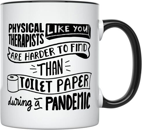 YouNique Designs Physical Therapist Mug for Women and Men, 11 Ounces, Physical Therapy Coffee Mug, Physical Therapist Mug, Graduation Cup for Physical Therapist (Black Handle) in Saudi Arabia