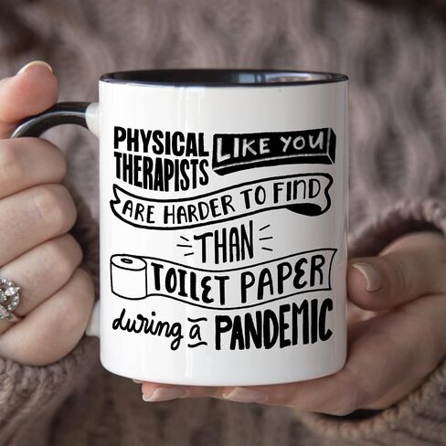 YouNique Designs Physical Therapist Mug for Women and Men, 11 Ounces, Physical Therapy Coffee Mug, Physical Therapist Mug, Graduation Cup for Physical Therapist (Black Handle) in Saudi Arabia