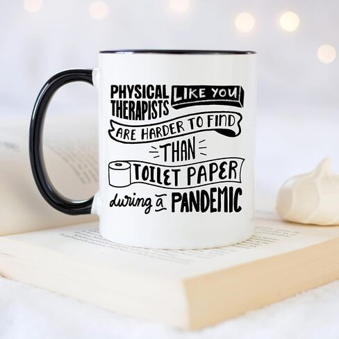 YouNique Designs Physical Therapist Mug for Women and Men, 11 Ounces, Physical Therapy Coffee Mug, Physical Therapist Mug, Graduation Cup for Physical Therapist (Black Handle) in Saudi Arabia