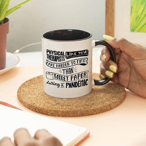 YouNique Designs Physical Therapist Mug for Women and Men, 11 Ounces, Physical Therapy Coffee Mug, Physical Therapist Mug, Graduation Cup for Physical Therapist (Black Handle) in Saudi Arabia