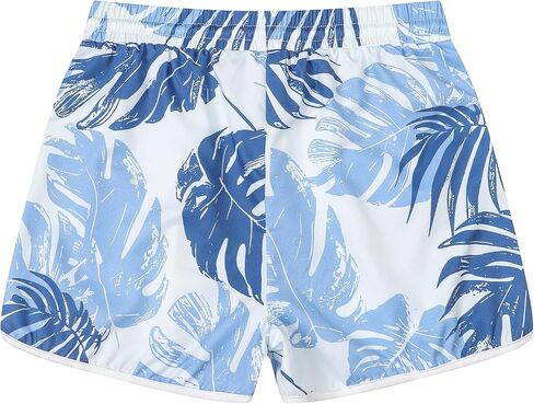 Cromoncent Women Beach Board Shorts,Summer Tropical Drawstring Shorts Hawaiian Swim Shorts for Women with Pockets in Kuwait
