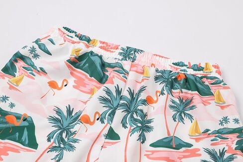 Cromoncent Women Beach Board Shorts,Summer Tropical Drawstring Shorts Hawaiian Swim Shorts for Women with Pockets in Kuwait