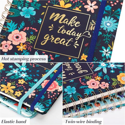 EOOUT 3 Pack William Morris Floral Journals for Women, 5.7" x 8.5" College Ruled Spiral Notebook, 160 Pages Hardcover Cute Notebooks with Back Pocket for School Office Home Gifts in Saudi Arabia