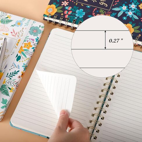 EOOUT 3 Pack William Morris Floral Journals for Women, 5.7" x 8.5" College Ruled Spiral Notebook, 160 Pages Hardcover Cute Notebooks with Back Pocket for School Office Home Gifts in Saudi Arabia