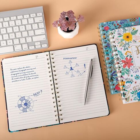 EOOUT 3 Pack William Morris Floral Journals for Women, 5.7" x 8.5" College Ruled Spiral Notebook, 160 Pages Hardcover Cute Notebooks with Back Pocket for School Office Home Gifts in Saudi Arabia