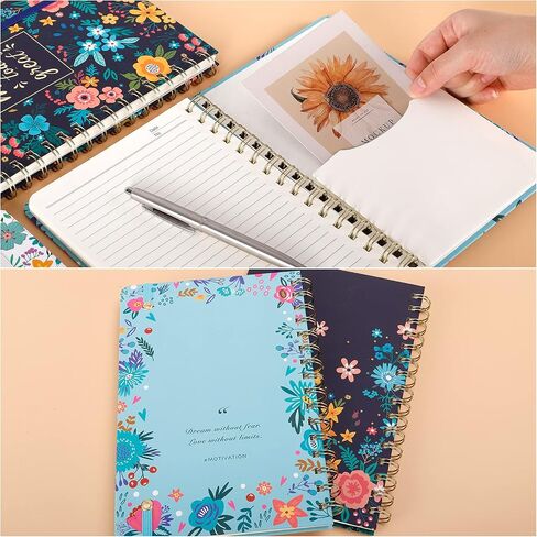 EOOUT 3 Pack William Morris Floral Journals for Women, 5.7" x 8.5" College Ruled Spiral Notebook, 160 Pages Hardcover Cute Notebooks with Back Pocket for School Office Home Gifts in Saudi Arabia
